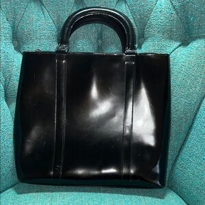 Adrienne Vittadini Black Structured Tote Bag